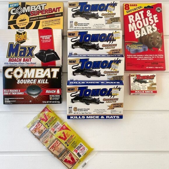 Combat Tomcat Huge Lot of Mice, Rat, and Rodent Traps New In Boxes - Picture 1 of 5